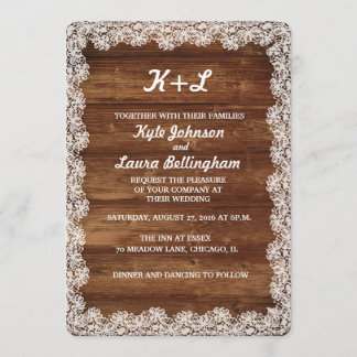 FAIRE-PART DE MARIAGE RUSTIQUE DE LA LACE