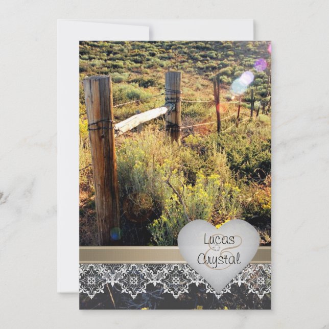 Faire-part de mariage rustique de Mountain Meadow (Devant)
