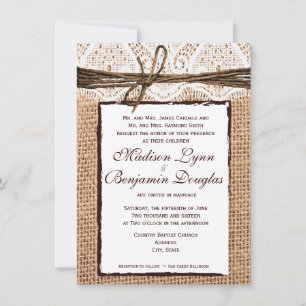 Faire-part de mariage rustique de regard de