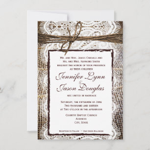 Faire-part de mariage rustique de regard de