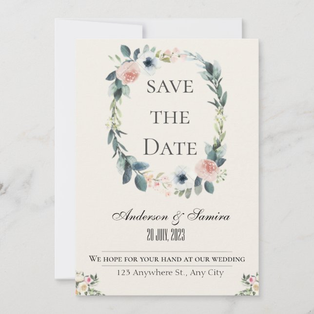 Faire-part de mariage rustique élégant (Devant)