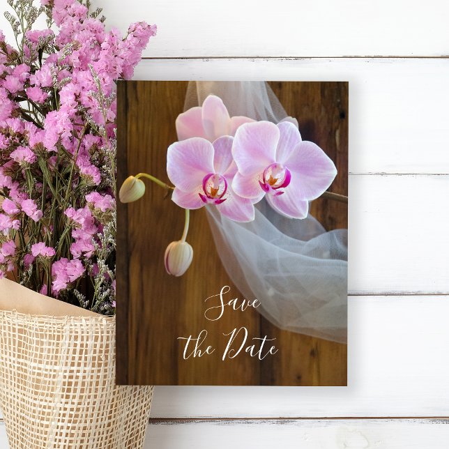 Faire-part de mariage rustique élégant orchidée gr (Créateur téléchargé)