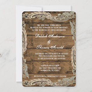 Faire-part de mariage rustique en bois de grange