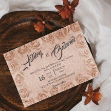 Faire-part de mariage rustique floral vintage
