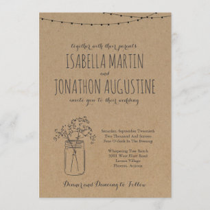 Faire-part de mariage   Rustique Kraft