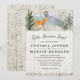 Faire-Part de Mariage Rustique 'L'Aventure Commenc