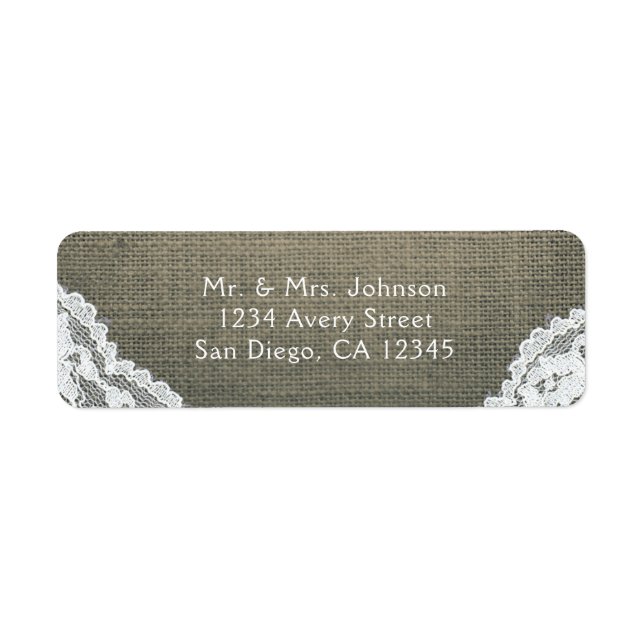 Faire-part de mariage rustique simple Burlap & Lac (Devant)