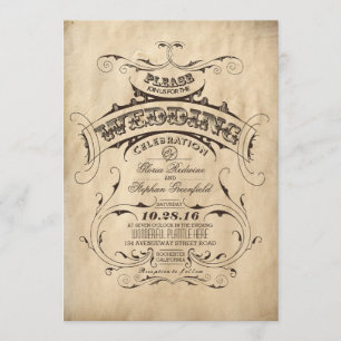 Faire-part de mariage rustique vintage