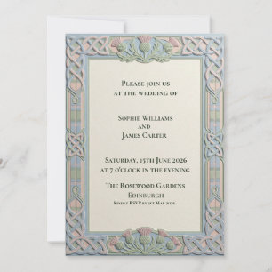 Faire-part de mariage Sage Celtic Thistle