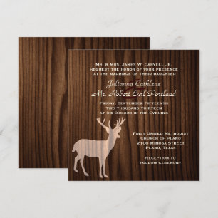 Faire-part de mariage sauvage de cerfs de bois fon