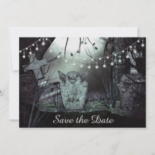 Faire-part de mariage Save the Date Cimetière Goth