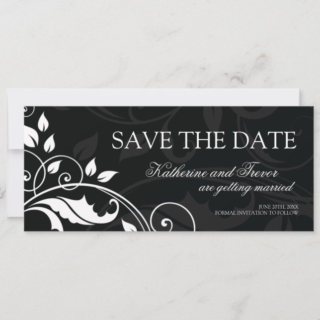 Faire-part de mariage "Save the Date" élégant (Devant)
