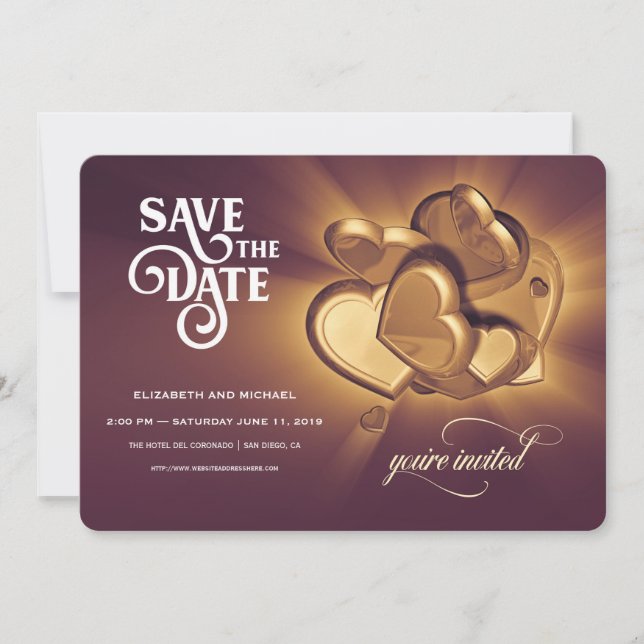 Faire-part de mariage Save The Date (Version 1) (Devant)