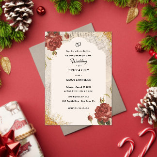 Faire-part de mariage Scrapbook Vintage Fleurs pre