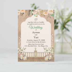 Faire-part de mariage Scrapbook Vintage Fleurs pre