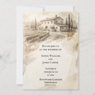 Faire-part de mariage Sepia Highland Manor
