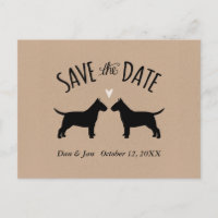 Faire-part de mariage silhouettes de Bull Terrier