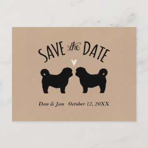 Faire-part de mariage silhouettes de Shih Tzu