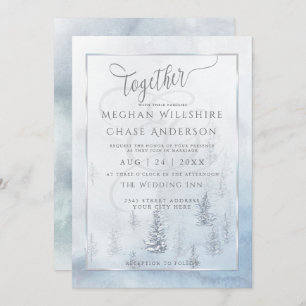 Faire-part de mariage Silver Blue Winter Wonderl