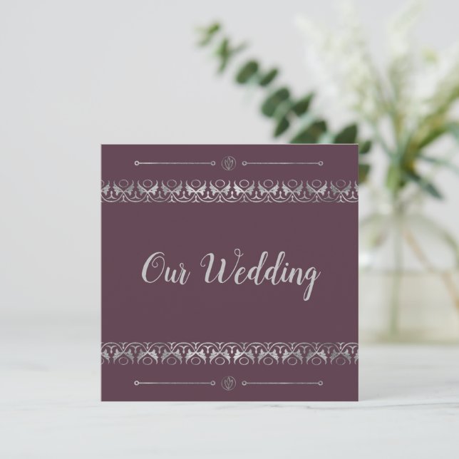 Faire-part de mariage Silver de luxe (Debout devant)