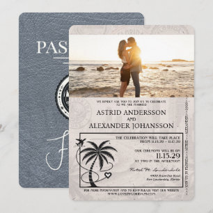 Faire-part de mariage Silver Florida Passport