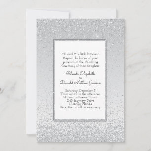 Faire-part de mariage Silver Glitter and Shine