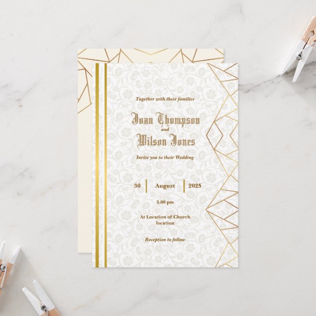 Faire-part de mariage simple (Devant/Arrière en situation)