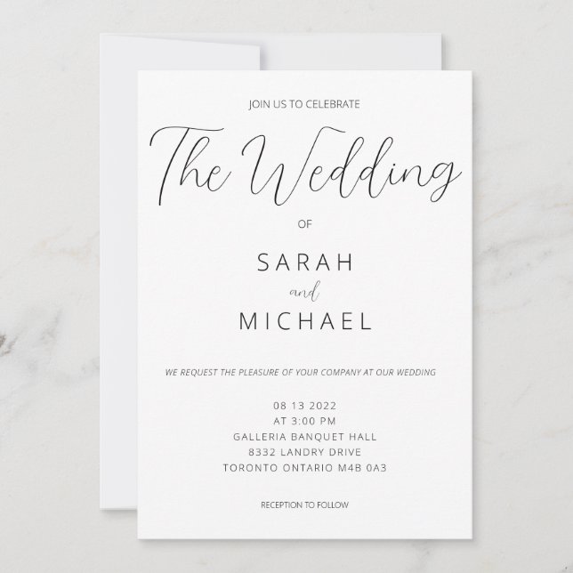 Faire-part de mariage simple (Devant)