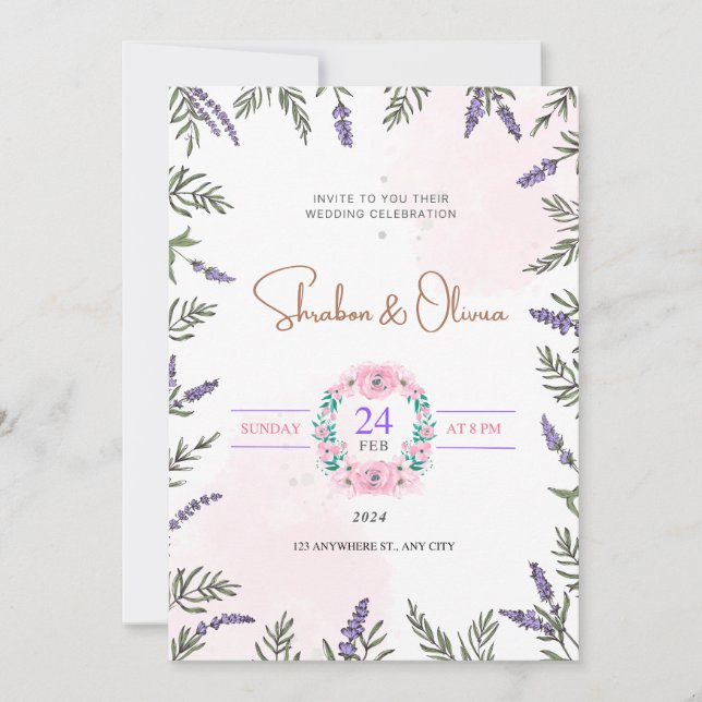 Faire-part de mariage simple (Devant)