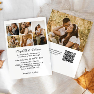 Faire-part de mariage simple avec code QR