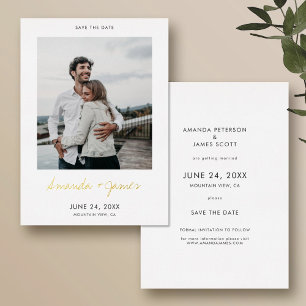 Faire-part de mariage simple avec photo et date à
