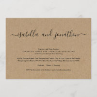 Faire-part de mariage simple avec RSVP - Papier Kr