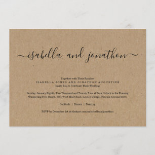 Faire-part de mariage simple avec RSVP - Papier Kr