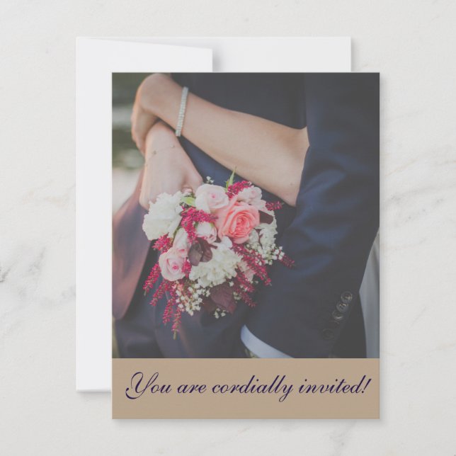 Faire-part de mariage simple cordialement invité (Devant)
