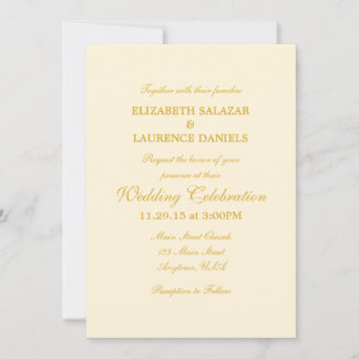 Faire-part de mariage simple de la plaine d'or en 