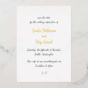 Faire-part de mariage simple manuscrit moderne