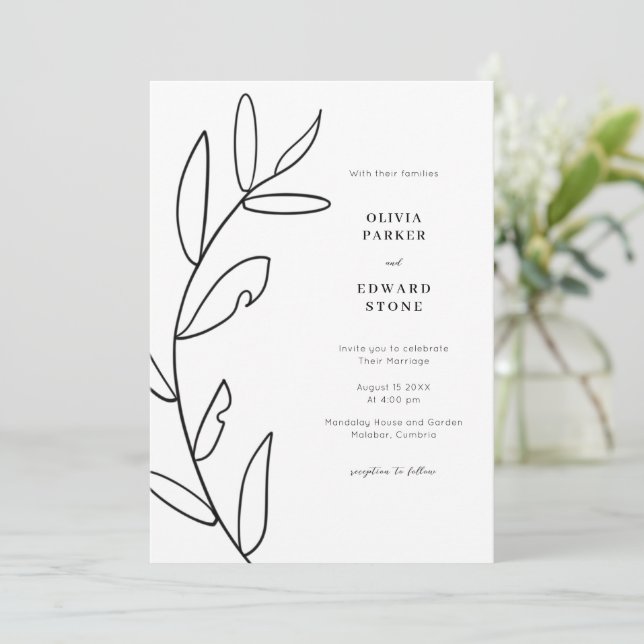 Faire-part de mariage simple moderne (Debout devant)