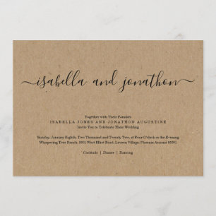 Faire-Part de Mariage Simple - Papier Kraft