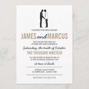 Faire-part de mariage simples en silhouettes