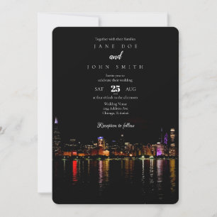 Faire-part de mariage Skyline de Chicago