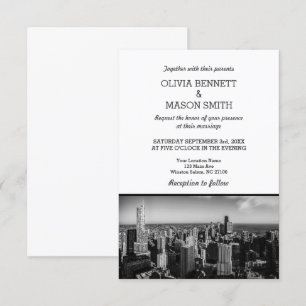 Faire-part de mariage Skyline de Chicago City
