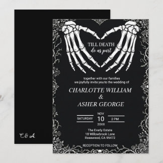 Faire-Part de Mariage Squelette Jusqu'à ce que la