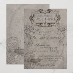 Faire-part de mariage Steampunk