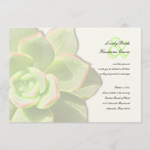 Faire-part de mariage succulent vert translucide