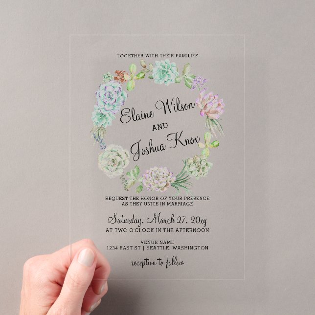 Faire-part de mariage Succulente de germe du déser (In situ (ordinateur de poche))
