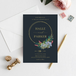 Faire-part de mariage succulents modernes