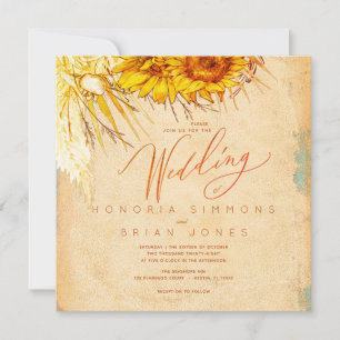 Faire-part de mariage Sunflower Sunset Hot Sunset