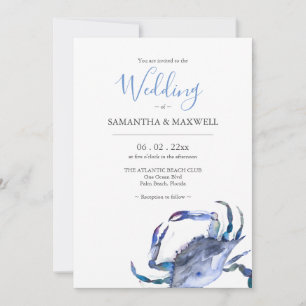 Faire-part de mariage sur la plage à l'aquarelle C