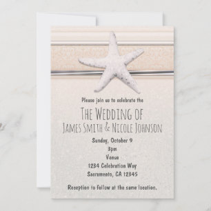 Faire-part de mariage sur la plage couleur blanc c