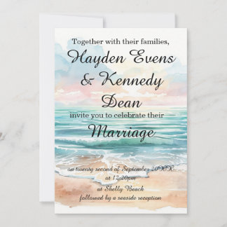 Faire-part de mariage sur la plage/fiançailles | C